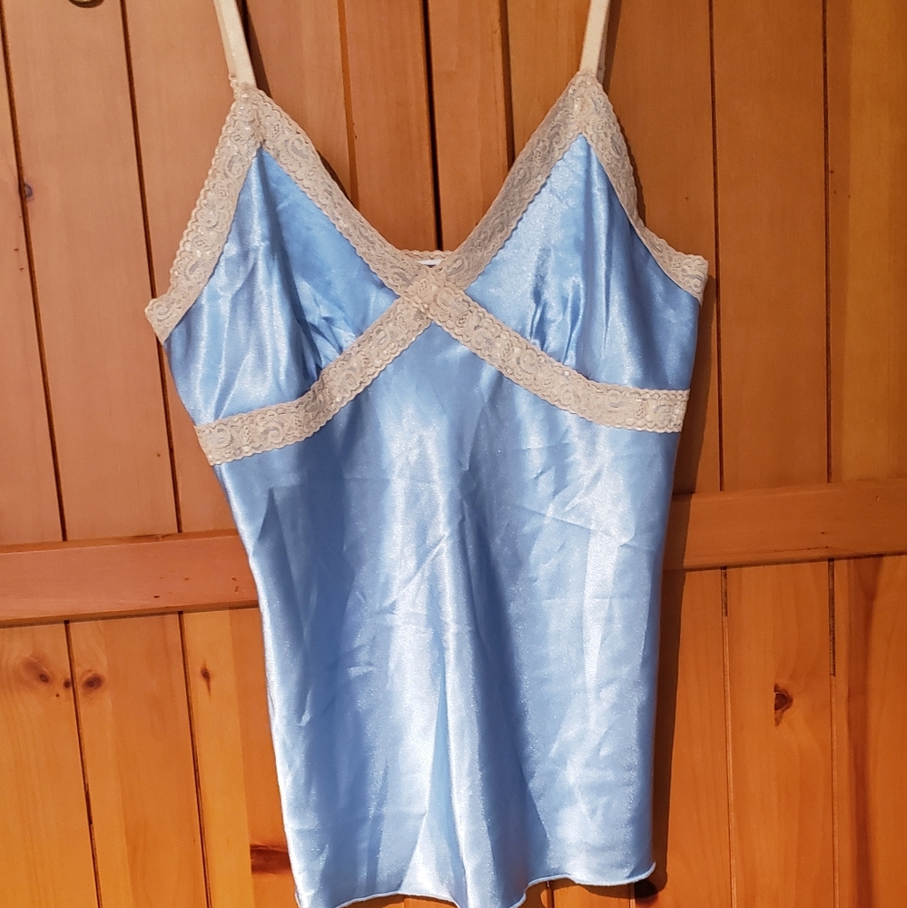 EK Designs baby blue satin cami top medium